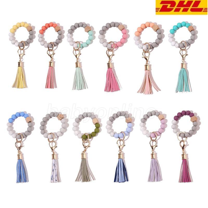 Silicone Beaded Bangle Keychain with Tassel for Women Party Favor Wristlet Key Ring Bracelet FY2981
Silicone Beaded Bangle Keychain with Tassel for Women Party Favor Wristlet Key Ring Bracelet FY2981