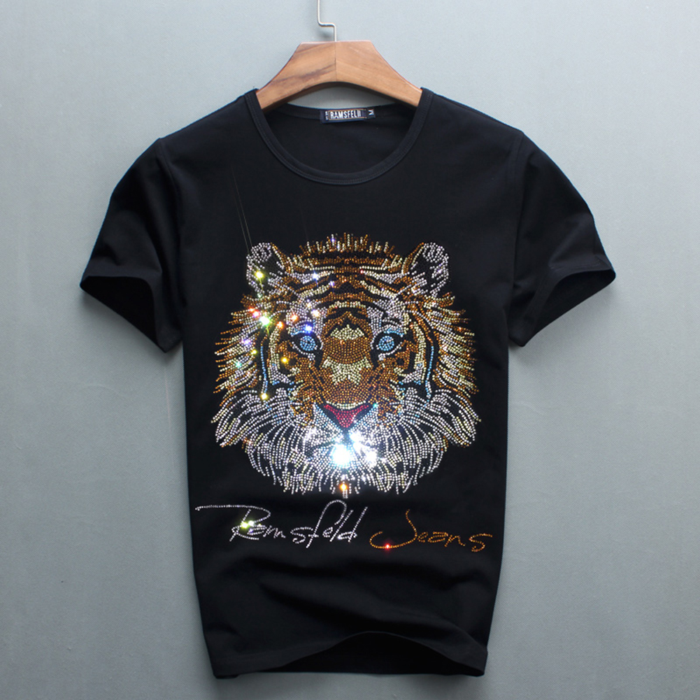 5 coltiger head Tshirts Hot Drilling tiger Tees for men Pure colors short sleeve t shirts size M-5XL, Asia size
5 coltiger head Tshirts Hot Drilling tiger Tees for men Pure colors short sleeve t shirts size M-5XL, Asia size