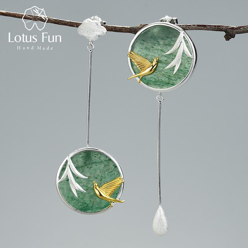 Dangle & Chandelier Lotus Fun Natural Stone Drop Earrings Real 925 Sterling Silver Swallow And Willow In Spring Wind For Women Fine Jewelry
Dangle & Chandelier Lotus Fun Natural Stone Drop Earrings Real 925 Sterling Silver Swallow And Willow In Spring Wind For Women Fine Jewelry