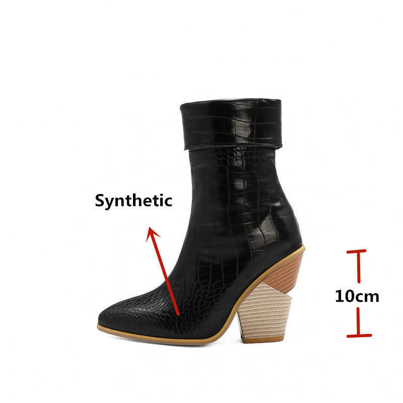 Vintage Red Ankle Boots For Women Pointed High Heels Autumn Winter Night Club Office Shoes Woman 210528