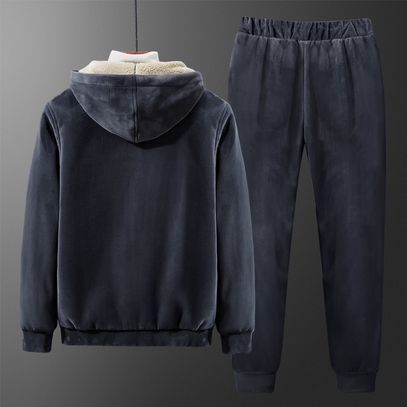 Men Winter Fleece Sets Mens Thick HoodiesPants Suit Man Hooded Sweatshirt Sportswear Tracksuits Male Hoodie Sweatsuits size 8XL 201210