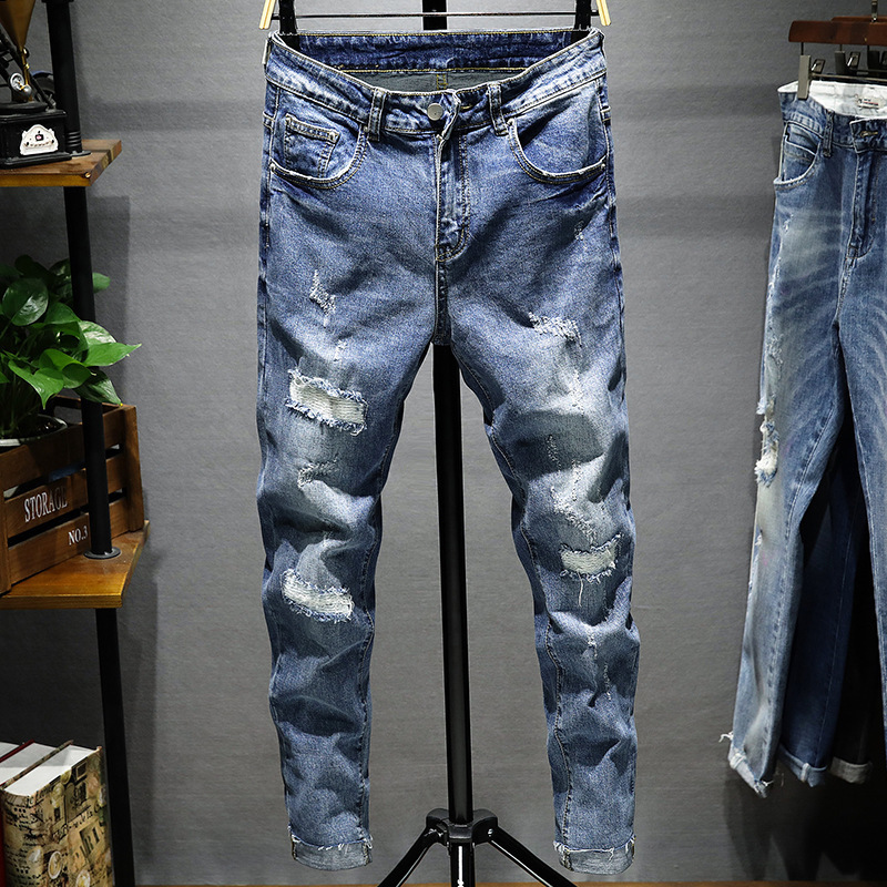 2021 New Jean Clothes Comfortable and Leisure Youth Korean Elastic Body-building Small Foot for Men Pencil Slim Mid His7, Blue
2021 New Jean Clothes Comfortable and Leisure Youth Korean Elastic Body-building Small Foot for Men Pencil Slim Mid His7, Blue