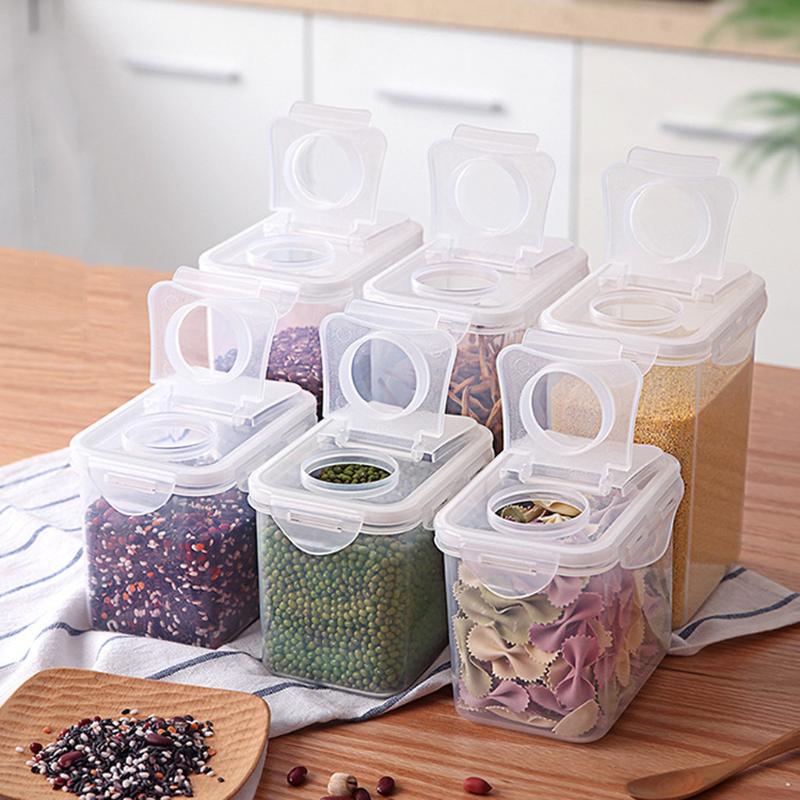 Storage Box Plastic Clear Container Set with Pour Lids Kitchen Transparent Moisture-Proof Storage Bottles Jars Grains Tank
Storage Box Plastic Clear Container Set with Pour Lids Kitchen Transparent Moisture-Proof Storage Bottles Jars Grains Tank