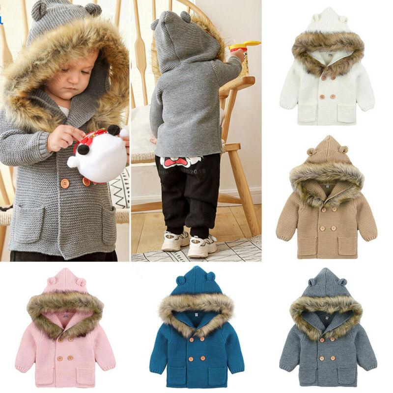 Jackets Fashion Baby Sweater Coat Cute Fur Collar Animal Hooded Knitting Autumn Winter Warm Clothes For Girl Boy, Blue
Jackets Fashion Baby Sweater Coat Cute Fur Collar Animal Hooded Knitting Autumn Winter Warm Clothes For Girl Boy, Blue
