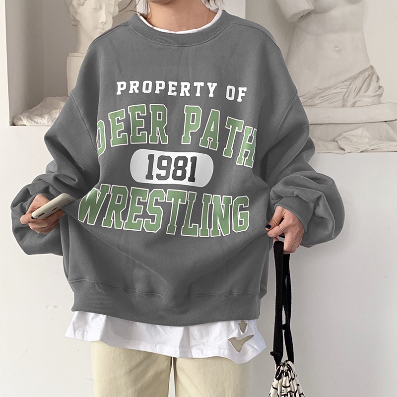 Casual Loose Vintage Letter Sweatshirt Female Korean Kawaii Women's Sweatshirts Japanese Harajuku Ulzzang Clothing For Women T200407