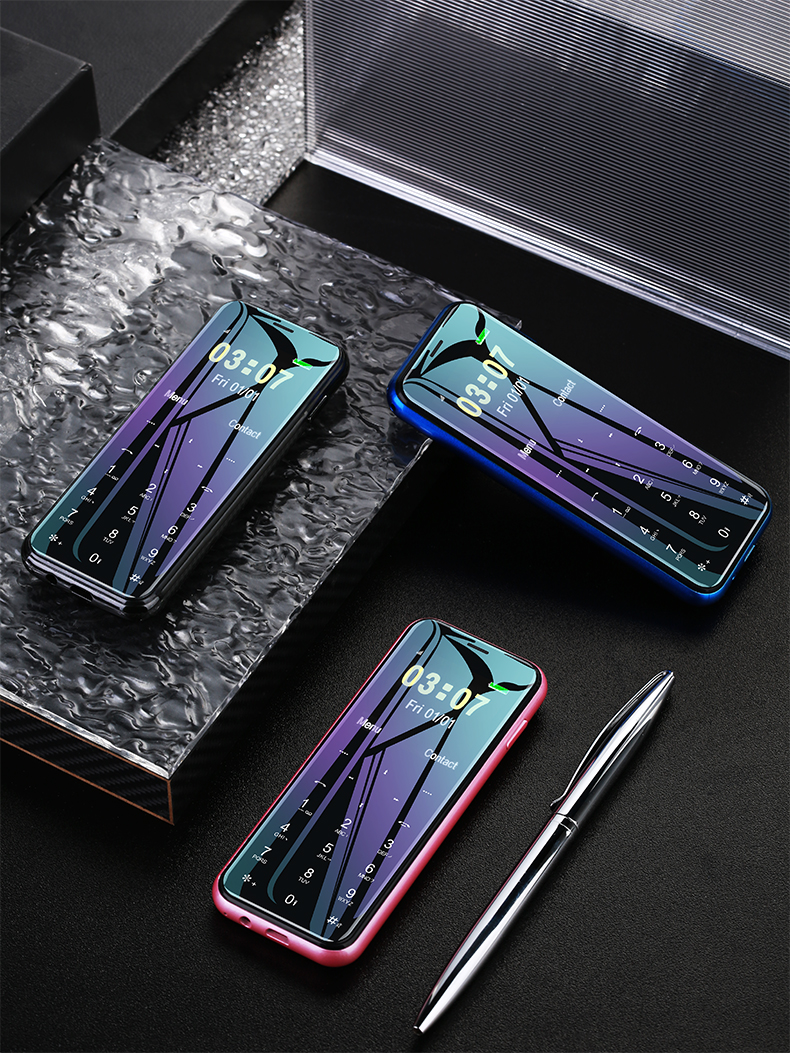 Unlocked Ultra-thin Small Cell phones Supper Mini Dual Sim Card Portable Student Mobile Phone Quit Internet Addiction Backup Phones Camera Touch Keybo