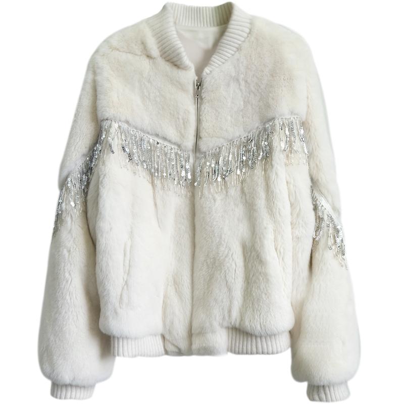 Women's Fur & Faux 2021 Winter Fashion Rex Coat Short Tassel Sequined Full Pelt Women Cropped Jackets Zipper Casual Female Overcoats, Black
Women's Fur & Faux 2021 Winter Fashion Rex Coat Short Tassel Sequined Full Pelt Women Cropped Jackets Zipper Casual Female Overcoats, Black