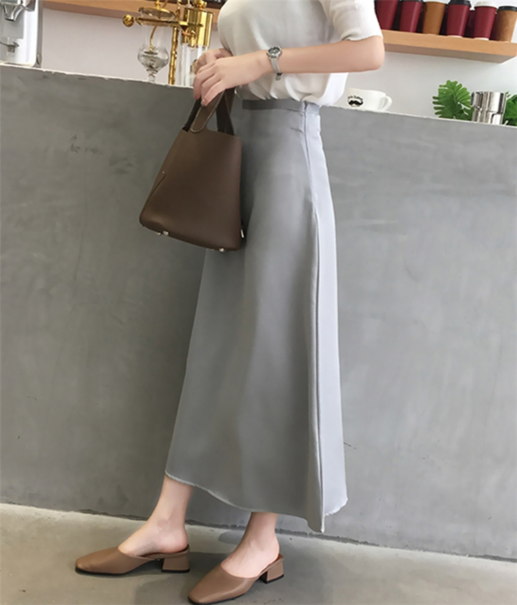 Colorfaith Women's Skirts Spring Fall Elegant Vintage Solid Multi Colors High Waist Ankle-Length A-Line Satin Skirts SK896 210311