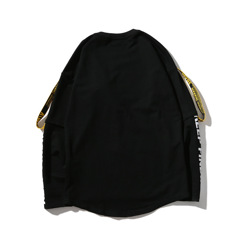 Yellow and Red Ribbons Tag Hoodies Sweatshirts Boy Men's Top Pullover Casual Hip Hop Sport for Men Letter Off Male White Black LJ201222
