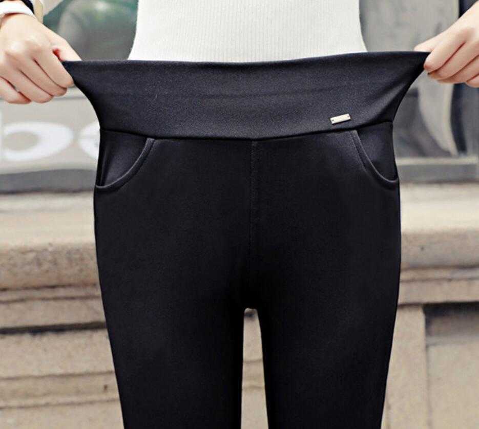 Getry Damskie Leggings Women External Wear Black High Waist Leginsy Ocieplane Ladies Casual Elasticty Pencil Mujer 210604