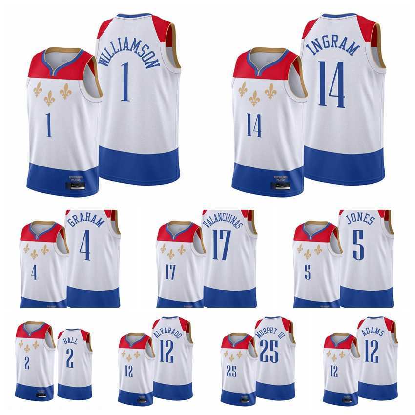 New Orleans Men Pelican Zion Brandon Williamson Ingram Jonas Valanciunas Devonte Graham Trey Murphy III Herbert Jones 2021-22 White City
New Orleans Men Pelican Zion Brandon Williamson Ingram Jonas Valanciunas Devonte Graham Trey Murphy III Herbert Jones 2021-22 White City