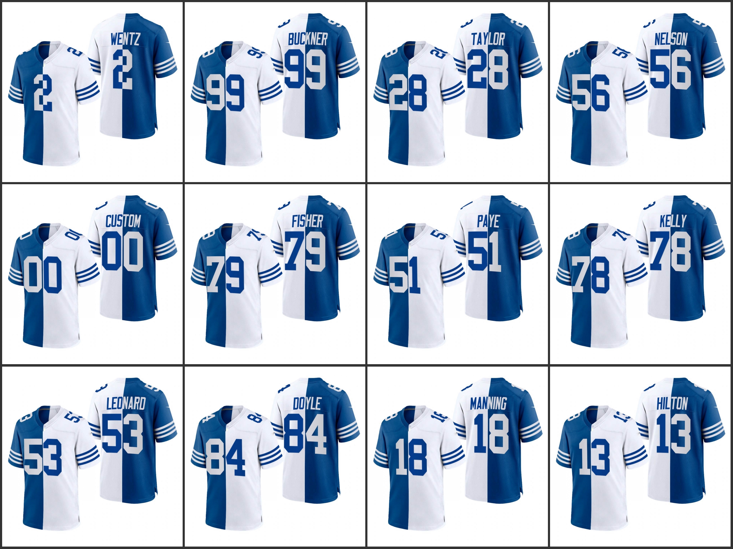 Jersey Indianapolis''Colts''Men #28 Jonathan Taylor 2 Carson Wentz 8 Peyton Manning''NFL''Women Youth Custom Royal White Split Throwback
Jersey Indianapolis''Colts''Men #28 Jonathan Taylor 2 Carson Wentz 8 Peyton Manning''NFL''Women Youth Custom Royal White Split Throwback