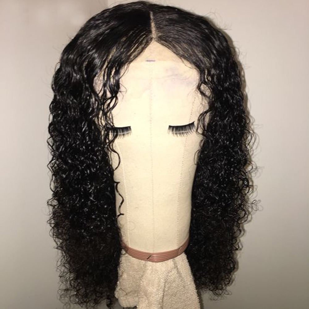 HD Transparent Brazilian Kinky Curly Lace Front Wigs Simulation Human Hair 13x4 Synthetic Wig For Women 180 Density