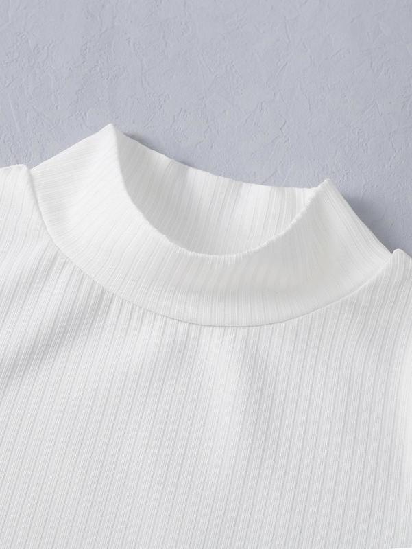 Toddler Girls 2pcs Mock Neck Rib Knit Dress SHE