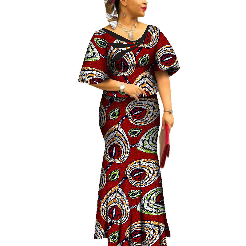 African Clothes for Women V-Neck Customized Africa Dashiki Flared Skirt Set 2 Pieces Bazin Riche Plus Size Print Clothing, White;black
African Clothes for Women V-Neck Customized Africa Dashiki Flared Skirt Set 2 Pieces Bazin Riche Plus Size Print Clothing, White;black
