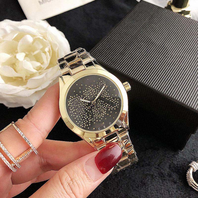 Fashion Brand Watches women Girl crystal Big letters style Metal steel band Quartz Wrist Watch M118, Black
Fashion Brand Watches women Girl crystal Big letters style Metal steel band Quartz Wrist Watch M118, Black