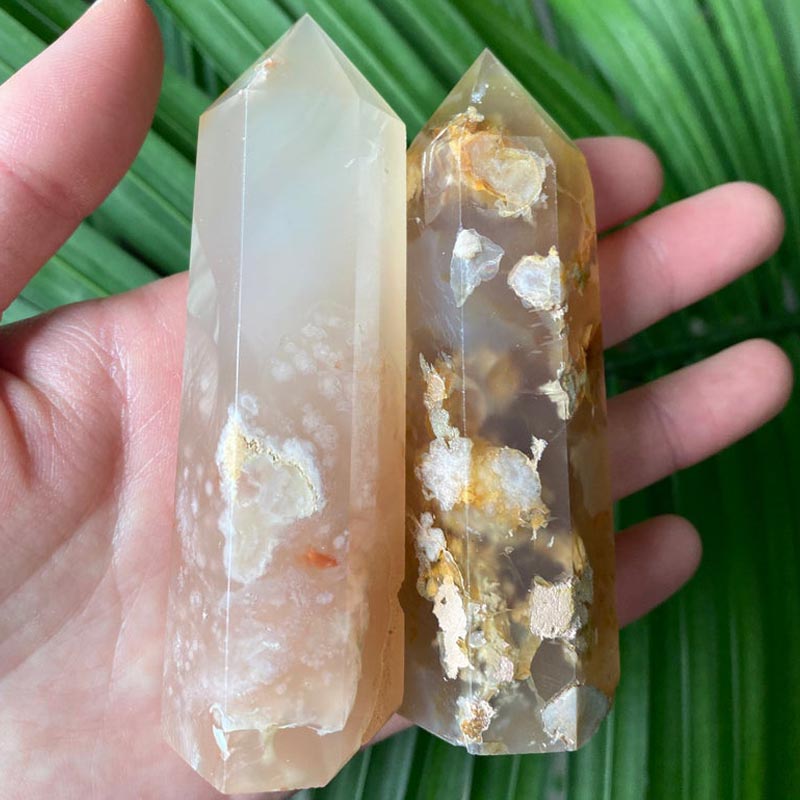 6-7cm Natural Cherry Blossom Agate Point Wand Tower Obelisk Healing Crystal Decoration Minerals
6-7cm Natural Cherry Blossom Agate Point Wand Tower Obelisk Healing Crystal Decoration Minerals