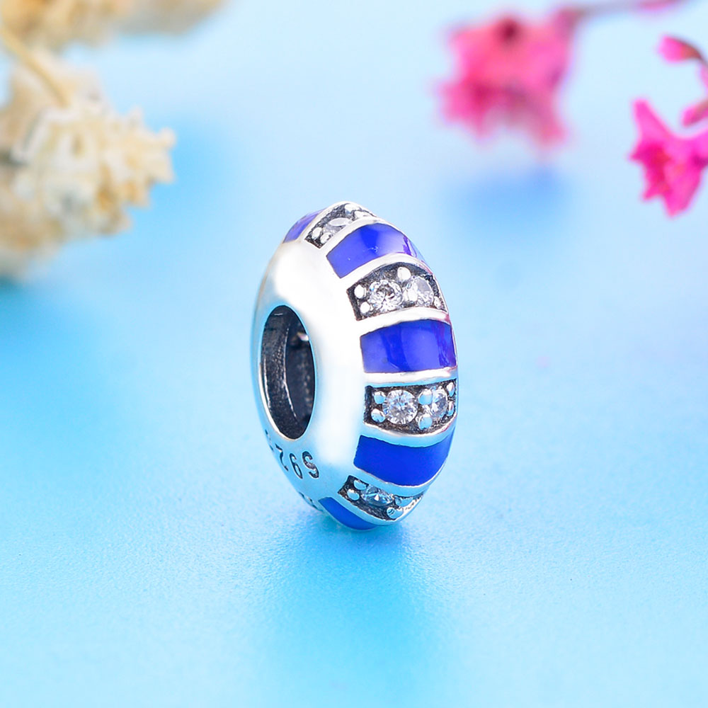 Fit Original Brand Charm Bracelet 925 Sterling Silver Reflection Exotic Stones & Stripes Spacer Bead For Making Women Berloque