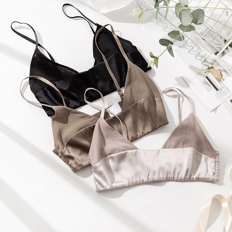 Womens 90% Real Silk 10% Spandax non-pad everyday Comfortable Wireless Bra Bralette TG126 Panties, Black
Womens 90% Real Silk 10% Spandax non-pad everyday Comfortable Wireless Bra Bralette TG126 Panties, Black