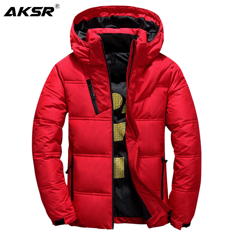 AKSR Men's Winter Down Jacket Coat White Duck Down Jackets with A Hood Thick Thermal Warm Outwear Puffy Jacket Doudoune Homme 201225
