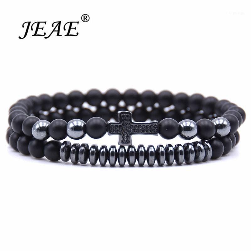 Beaded, Strands 2pcs/set Micro Pave CZ Cross Matte Stone Beaded Charms Bracelet Men 6mm Strand Bracelets For Women Fashion Jewelry Pulseras, Black
Beaded, Strands 2pcs/set Micro Pave CZ Cross Matte Stone Beaded Charms Bracelet Men 6mm Strand Bracelets For Women Fashion Jewelry Pulseras, Black