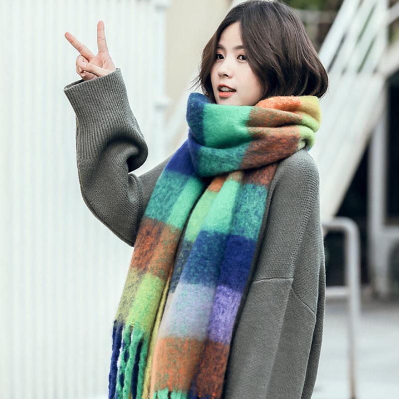 Scarves Women Plaid Scarf Winter AC Studios Pashmina Shawls Cashmere Thick Wraps Lady Tassel Warm Rainbow Hairy Bufanda
Scarves Women Plaid Scarf Winter AC Studios Pashmina Shawls Cashmere Thick Wraps Lady Tassel Warm Rainbow Hairy Bufanda
