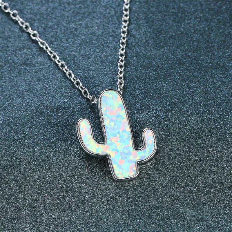 Pendant Necklaces Cute Cactus White/Blue Fire Opal For Women White Gold Plant Jewelry Female Birthstone Link Chain Necklace Gift
Pendant Necklaces Cute Cactus White/Blue Fire Opal For Women White Gold Plant Jewelry Female Birthstone Link Chain Necklace Gift