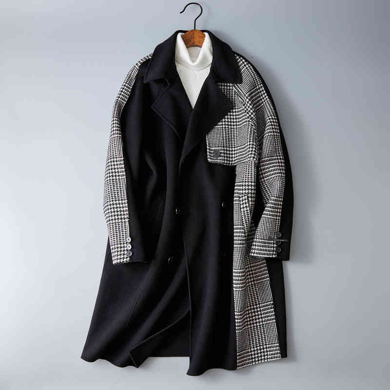 Men's Wool & Blends winter double-sided Plaid splicing Korean coat men's HB7P, Lattice splicing
Men's Wool & Blends winter double-sided Plaid splicing Korean coat men's HB7P, Lattice splicing