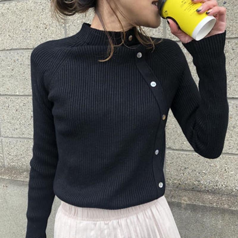 Women's Sweaters 2021 Casual Long Sleeve Autumn Knitted Sweater Women Pullover Korean Style Winter Slim Black Button Pull Knitwear
Women's Sweaters 2021 Casual Long Sleeve Autumn Knitted Sweater Women Pullover Korean Style Winter Slim Black Button Pull Knitwear