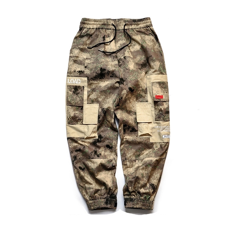 UNCLEDONJM Camo Loose Cargo Pants Mens Baggy Camouflage Trousers Harem Casual Hiphop Fashion Street Male Streetwear Jogger P028 T200422