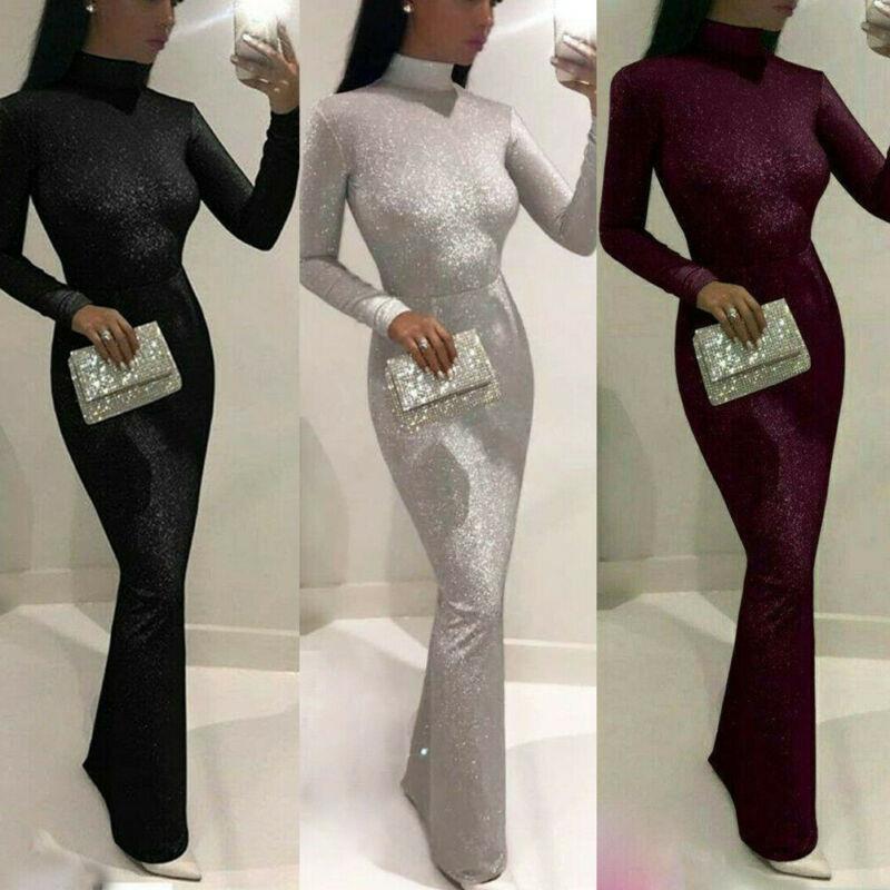 women shiny sequin dress glitter dresses lady bodycon long maxi club sleeve high slim vestidos, Black;gray
women shiny sequin dress glitter dresses lady bodycon long maxi club sleeve high slim vestidos, Black;gray