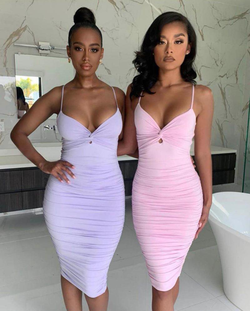 Casual Dresses Ruched Midi Dress In Pink And Lilac Lady Pecil Sexy Elasticity Women 8254
Casual Dresses Ruched Midi Dress In Pink And Lilac Lady Pecil Sexy Elasticity Women 8254