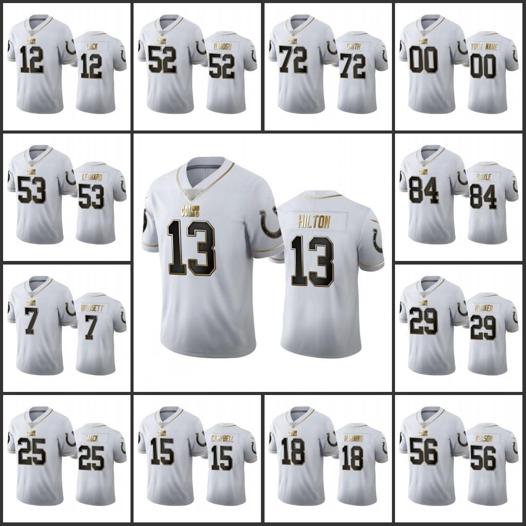 IndianapolisColtsMen #12 Andrew Luck 13 T.Y. Hilton 53 Darius Leonard 56 Quenton Nelson Custom Women Youth White 100th Season Golden Edition Jersey
IndianapolisColtsMen #12 Andrew Luck 13 T.Y. Hilton 53 Darius Leonard 56 Quenton Nelson Custom Women Youth White 100th Season Golden Edition Jersey