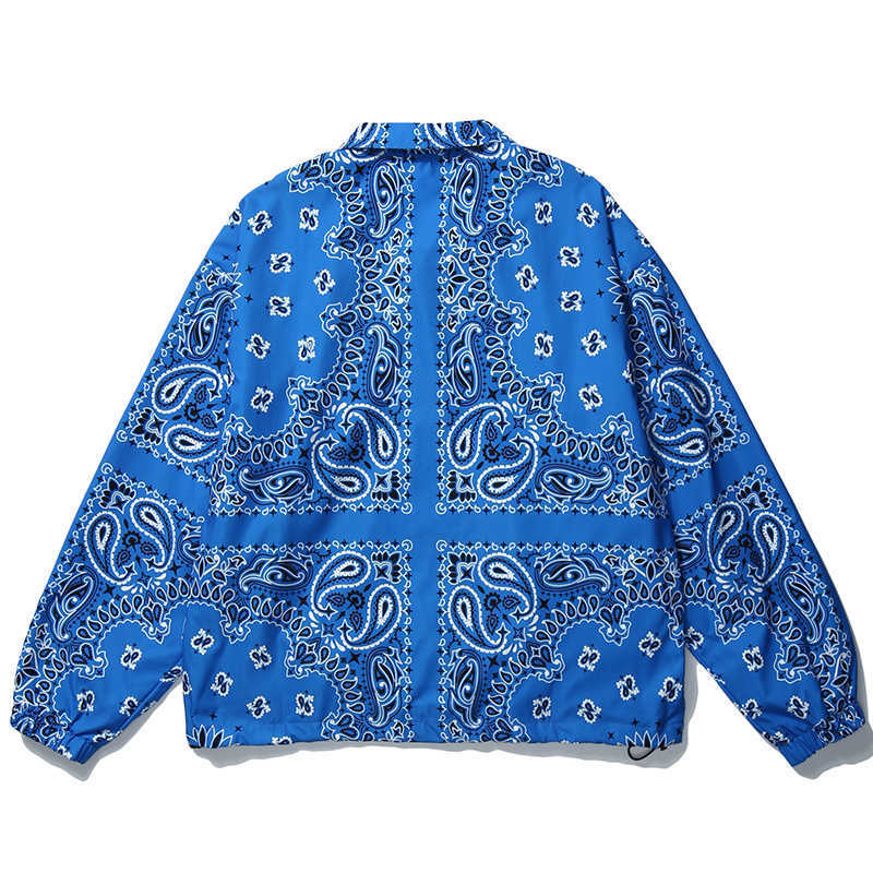 Mens Wear Hip Hop Bandana Paisley Pattern Bomber Jackets Windbreaker Harajuku Streetwear Autumn Casual Coats Tops Clothing 210811