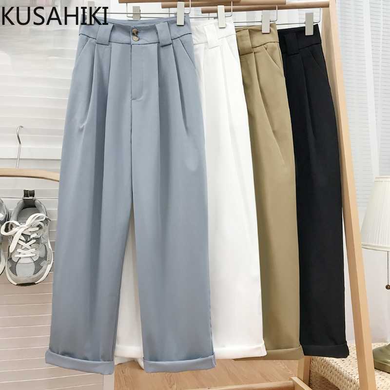 KUSAHIKI Korean Elegant Solid Woman Suit Pants Summer High Waist Long Trousers Harem Pants Mujer Pantalones 6H638 210602, Khaki
KUSAHIKI Korean Elegant Solid Woman Suit Pants Summer High Waist Long Trousers Harem Pants Mujer Pantalones 6H638 210602, Khaki