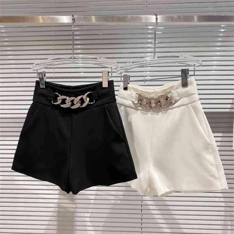 Spring Solid Color Slim High Waist King Metal Chain Design Fashion Shorts Women MZ139 210525, White
Spring Solid Color Slim High Waist King Metal Chain Design Fashion Shorts Women MZ139 210525, White