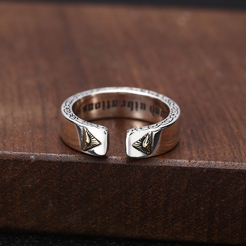 High quality Personalized 925 sterling silver adjustable rings American European antique silver handmade vintage designer luxury jewelry