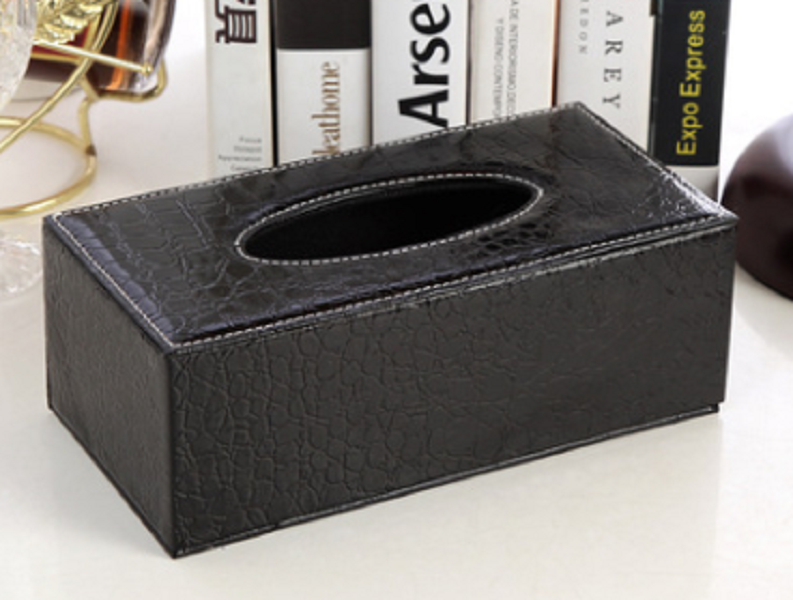 Wholesale- Crocodile Style Tissue Box Cover Home PU Leather Napkin Paper Holder Case High Quality For Kitchen/Bedroom Creative Tissue Case