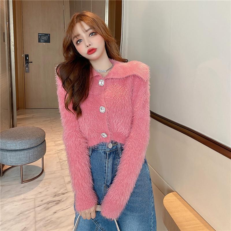 Women's Knits & Tees Sweaters Women Sweet Sexy Sueters De Mujer Lapel Mohair Pink Cardigan Crop Long Sleeve White Jacket Korean Chic Fashion
Women's Knits & Tees Sweaters Women Sweet Sexy Sueters De Mujer Lapel Mohair Pink Cardigan Crop Long Sleeve White Jacket Korean Chic Fashion