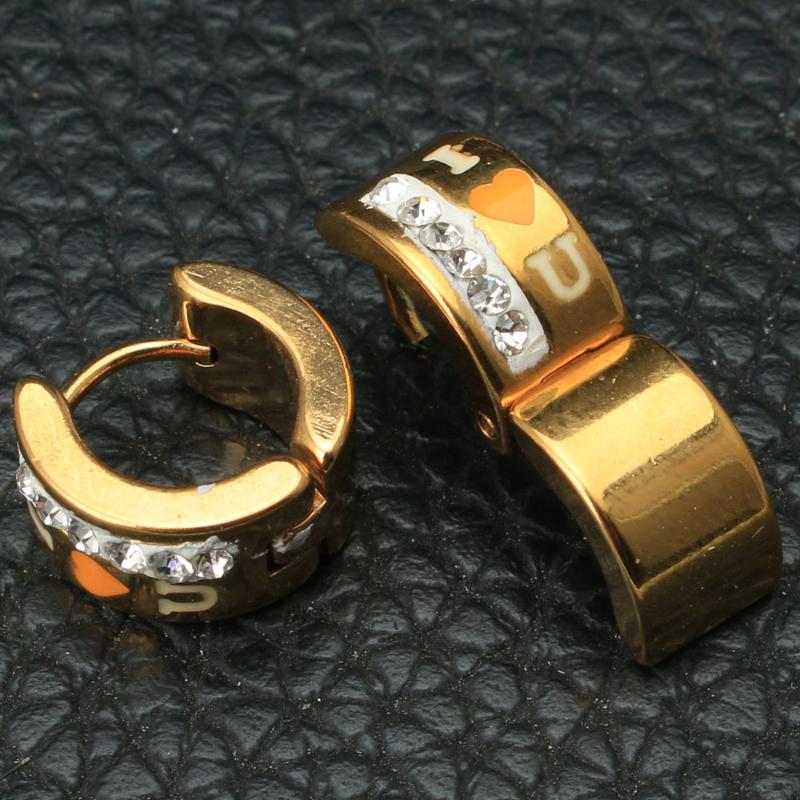 Hoop & Huggie Fashion Stainless Steel Jewelry Multi Gold Color Earrings I Love U For Woman Girl Party Gift EASKBMEP
Hoop & Huggie Fashion Stainless Steel Jewelry Multi Gold Color Earrings I Love U For Woman Girl Party Gift EASKBMEP