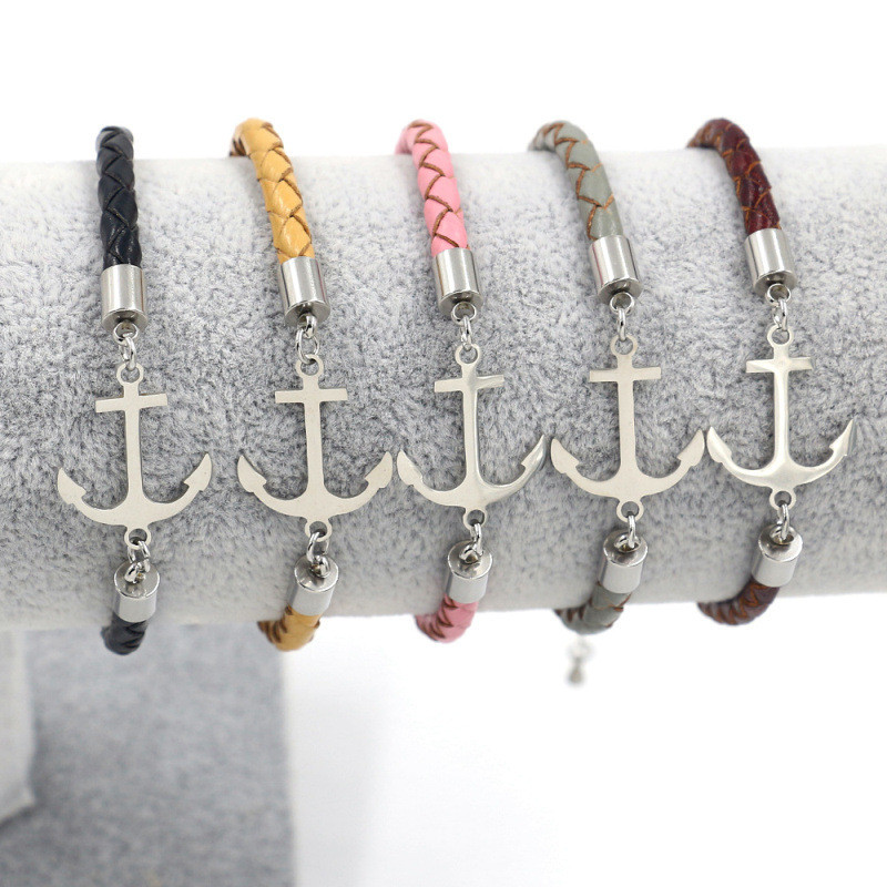 Adjustable Stainless Steel Anchor Pendant Bracelets 4MM Weave Genuine Leather Bracelet Charm Bracelets for Women Jewelry Gift
Adjustable Stainless Steel Anchor Pendant Bracelets 4MM Weave Genuine Leather Bracelet Charm Bracelets for Women Jewelry Gift