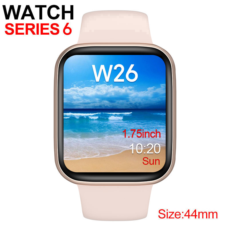 W26 Smart Watch Series 6 1to1 44mm 1.75inch Bluetooth Call IP68 Waterproof Wristband Smartwatch Heart Rate Bracelet For iPhone IOS Android
W26 Smart Watch Series 6 1to1 44mm 1.75inch Bluetooth Call IP68 Waterproof Wristband Smartwatch Heart Rate Bracelet For iPhone IOS Android