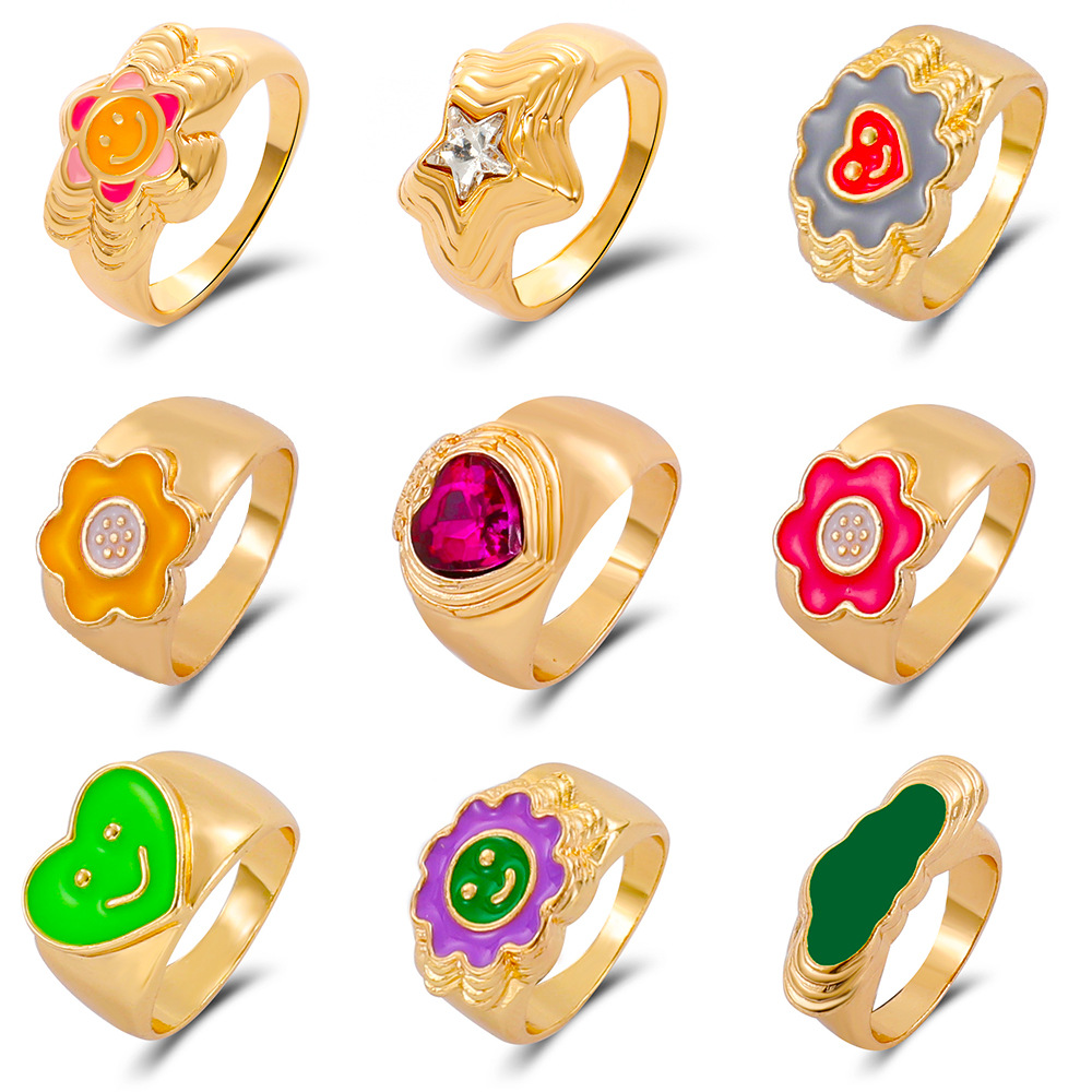 INS Rings for Girls Vintage Love Heart Yin Yang Flower Ring Gold Plated Enamel Party Couple Rings Gift Jewelry
INS Rings for Girls Vintage Love Heart Yin Yang Flower Ring Gold Plated Enamel Party Couple Rings Gift Jewelry