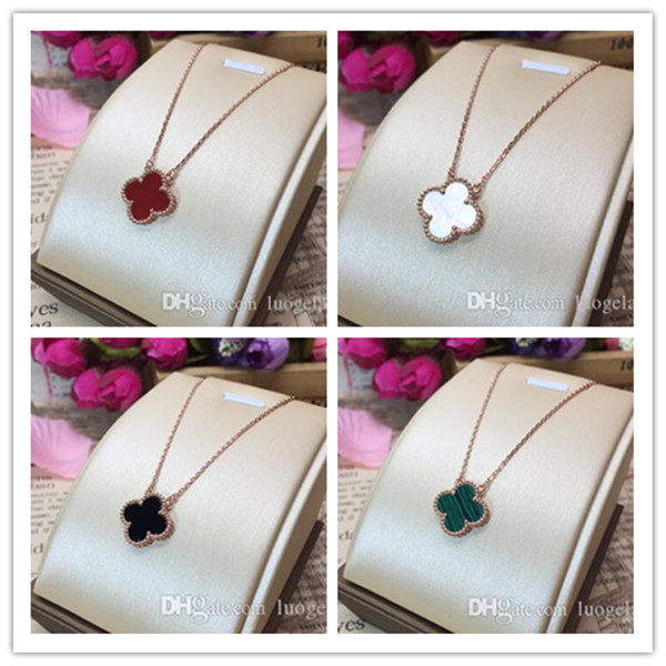 2019 Fashion Jewelry Rose Gold Necklace Black and White Red Green Four Leaf Flower Shell Agate 925 Silver Necklace Diamond Buckle
2019 Fashion Jewelry Rose Gold Necklace Black and White Red Green Four Leaf Flower Shell Agate 925 Silver Necklace Diamond Buckle