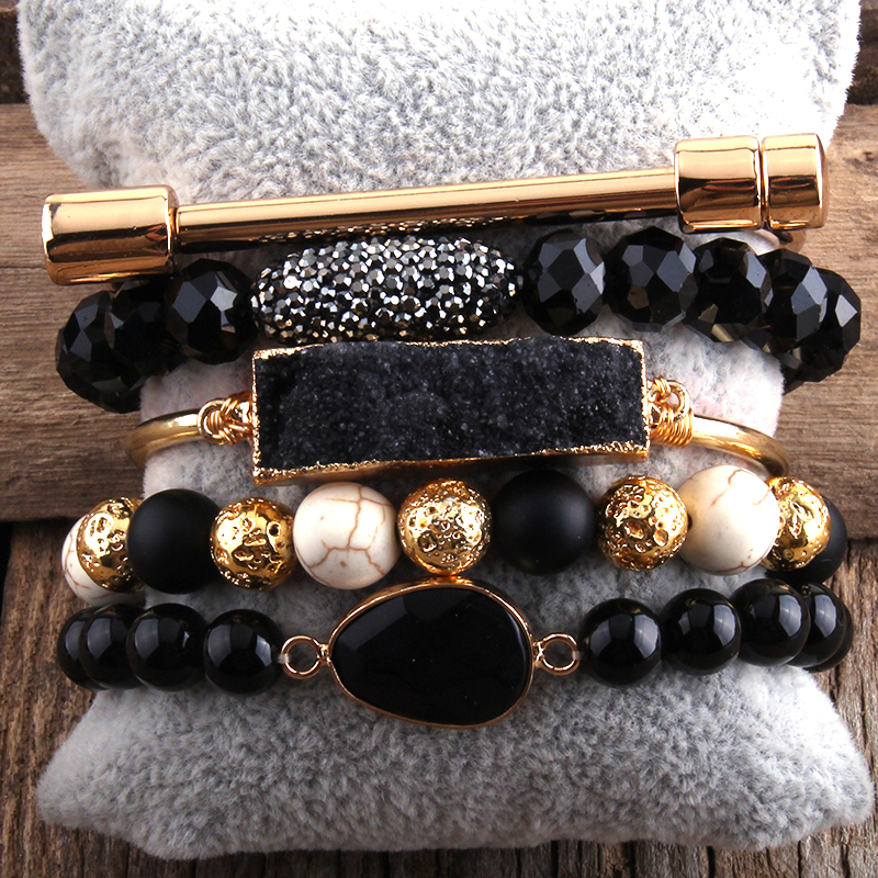 RH Fashion Bohemian Jewelry Boho Beaded Bracelet 5pc Bangle Bracelets Sets For Natural Stone And Crystal Women Gift DropShip
RH Fashion Bohemian Jewelry Boho Beaded Bracelet 5pc Bangle Bracelets Sets For Natural Stone And Crystal Women Gift DropShip