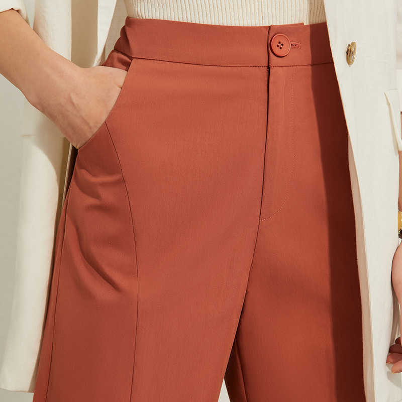 Minimalism Spring Summer OLstyle Caual High Waist Women Pants Fashion Solid Straight Female Casual Trousers 12040260 210527