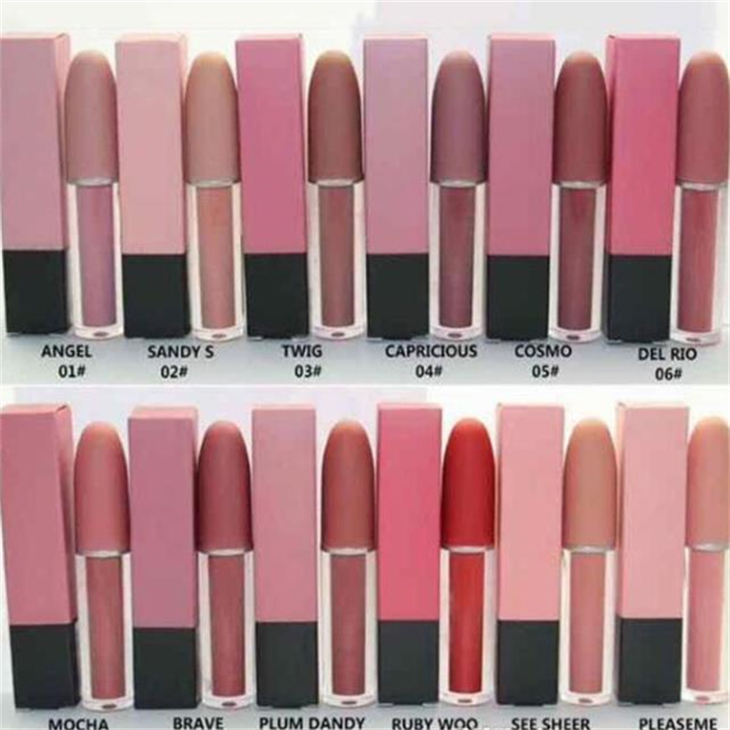 Dropshipping High Quality Makeup Matte Lipsticks Epacket Free Ship 12 Color New Make Up Lips Lustre Lip Gloss Liquid Lipstick 4.5G