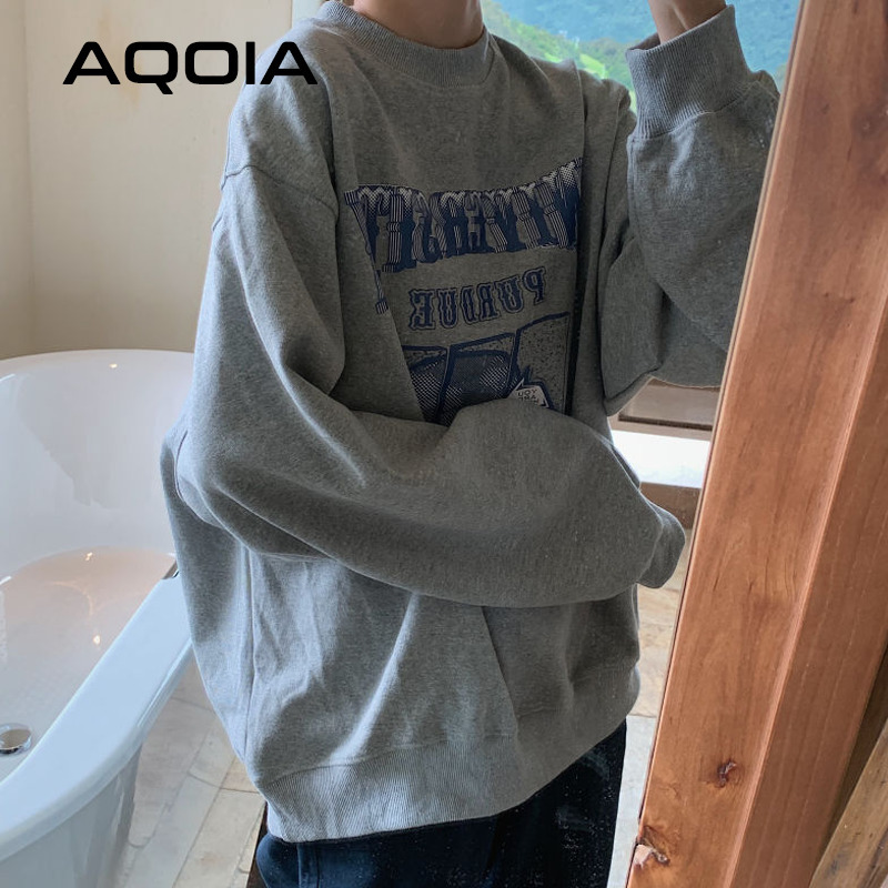 AQOIA Autumn Streetwear Loose Earth Printing women's sweatshirt Harajuku Oversize Women thin Sweatshirt INS Hoodies T200904