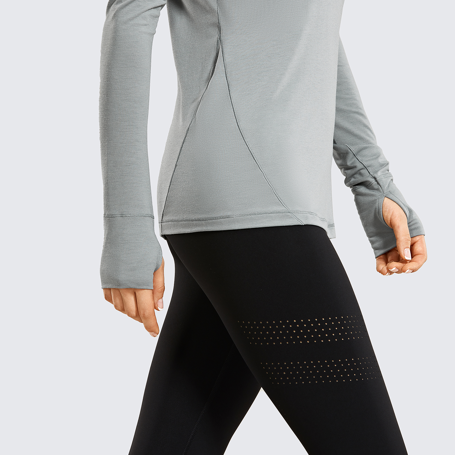 Breathable SYROKAN Women's Lightweight Long Sleeve workout Shirts Pullover Turtleneck Tops with Thumbholes