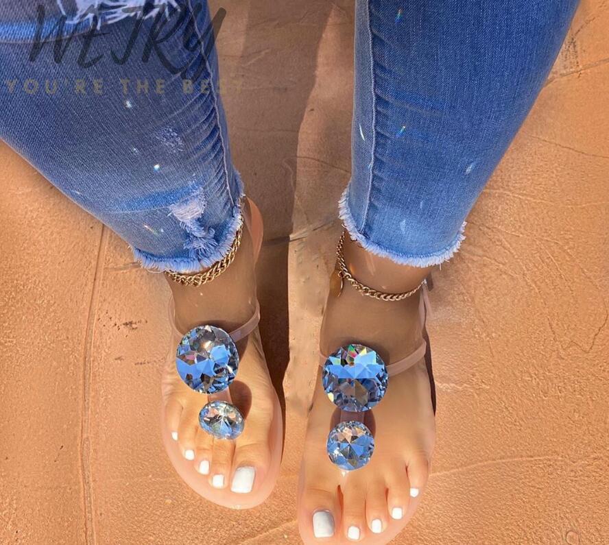 Women Summer Sandals Bling Slippers Women Slides Flip Flops Flats Sandals Jelly Shoes Outdoor Beach Ladies Slides Plus Size